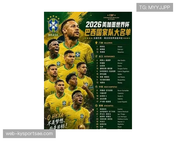 巴西队2026世界杯阵容预测：内马尔领衔，新老交替能否重夺冠军
